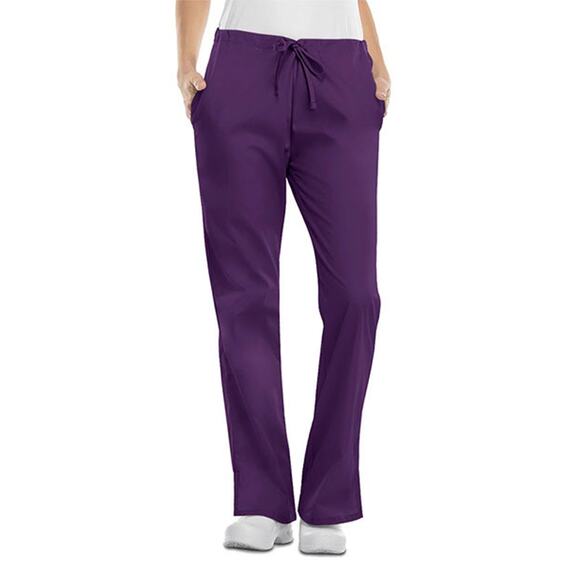 Cherokee Pants - Cherokee‎ Workwear-Women's Small-3-Pocket Flare Leg Drawstring Scrub Pants-EUC